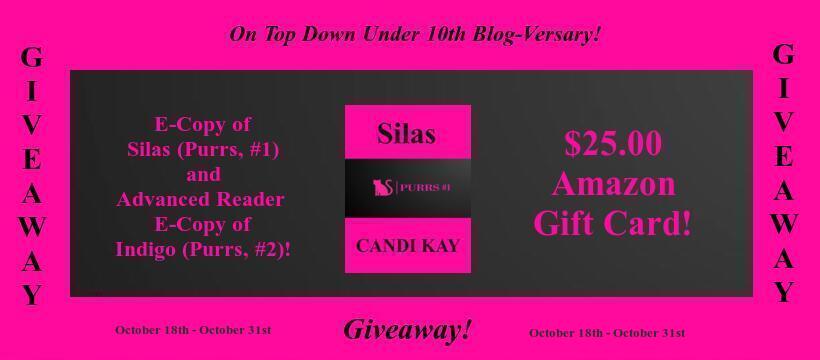 Giveaway! Amazon Gift Card, E-Copy of Silas (Purrs, #1), and ARC of Indigo (Purrs, #2)